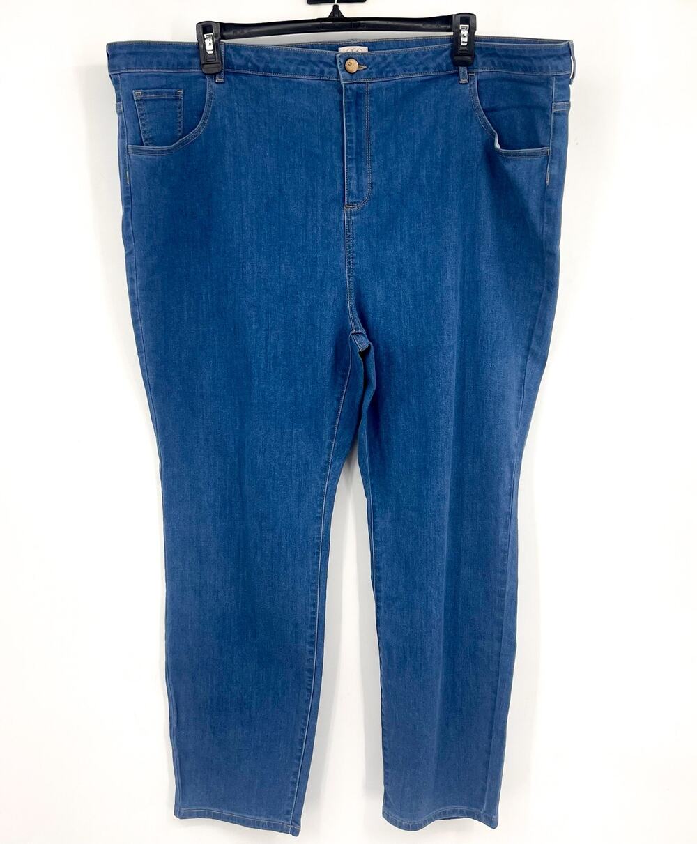 LOGO BY LORI GOLDSTEIN Straight Slim Leg Jeans 28W Blue Stretch A297094 NWOT